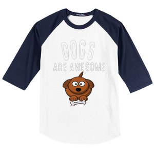 Dogs Are Awesome Dog Lovers With Dogs On Them Cute Baseball Sleeve Shirt