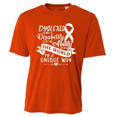 Dyslexia Awareness Ability See World Unique Not Disability Gift Cooling Performance Crew T-Shirt