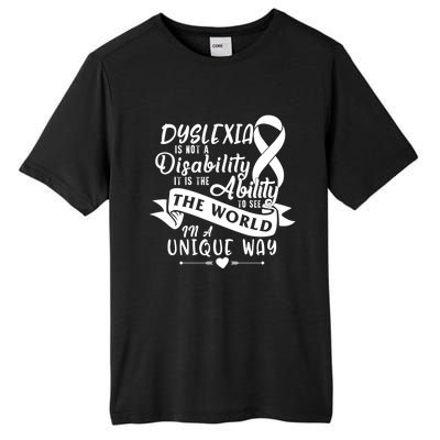 Dyslexia Awareness Ability See World Unique Not Disability Gift Tall Fusion ChromaSoft Performance T-Shirt