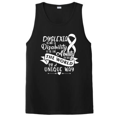 Dyslexia Awareness Ability See World Unique Not Disability Gift PosiCharge Competitor Tank