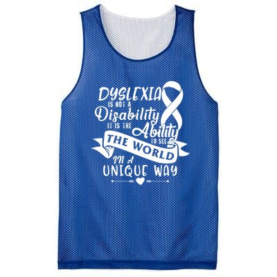 Dyslexia Awareness Ability See World Unique Not Disability Gift Mesh Reversible Basketball Jersey Tank