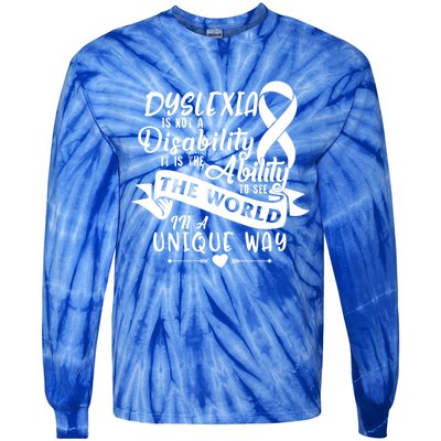 Dyslexia Awareness Ability See World Unique Not Disability Gift Tie-Dye Long Sleeve Shirt