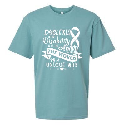 Dyslexia Awareness Ability See World Unique Not Disability Gift Sueded Cloud Jersey T-Shirt