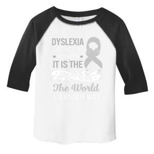 Dyslexia Awareness Ability See World Unique Not Disability Gift Toddler Fine Jersey T-Shirt