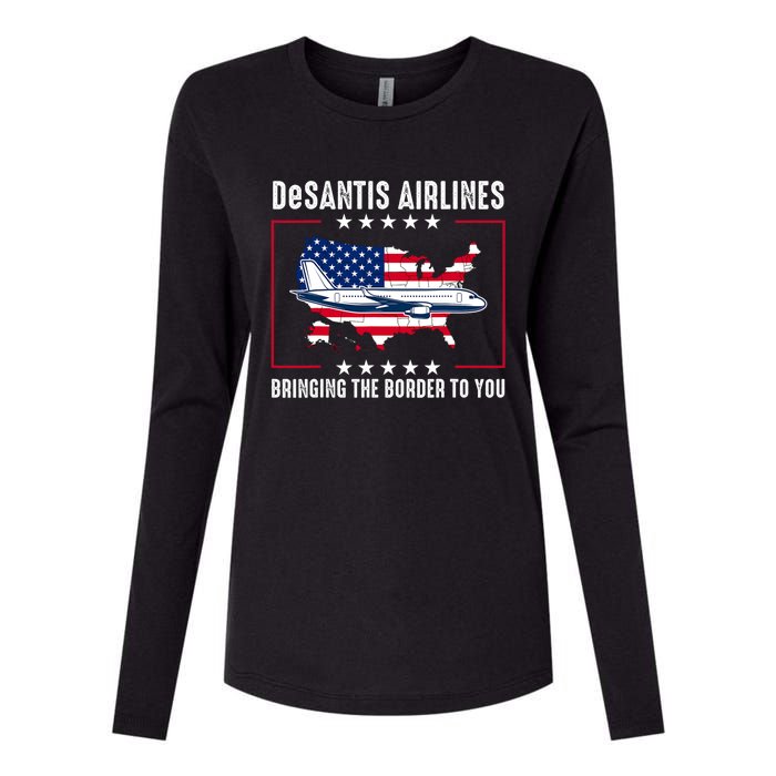 DeSantis Airlines American US Flag Womens Cotton Relaxed Long Sleeve T-Shirt