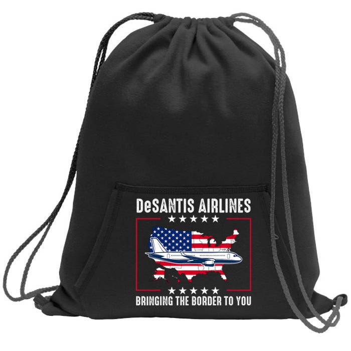 DeSantis Airlines American US Flag Sweatshirt Cinch Pack Bag