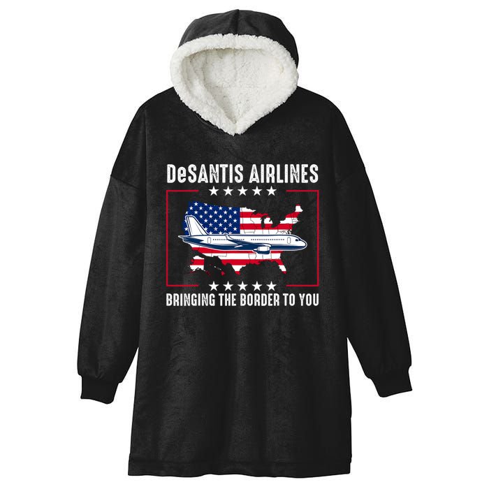 DeSantis Airlines American US Flag Hooded Wearable Blanket