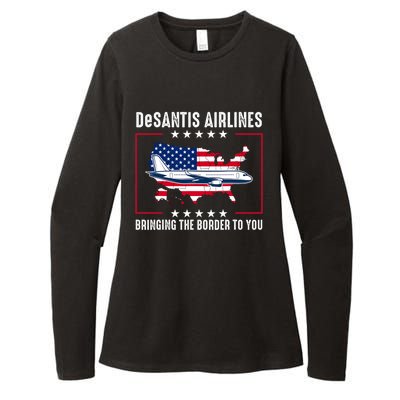 DeSantis Airlines American US Flag Womens CVC Long Sleeve Shirt