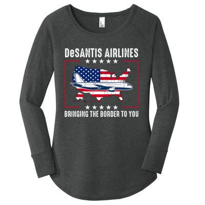 DeSantis Airlines American US Flag Women's Perfect Tri Tunic Long Sleeve Shirt