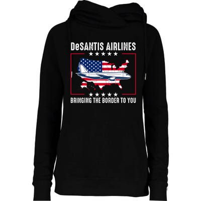 DeSantis Airlines American US Flag Womens Funnel Neck Pullover Hood