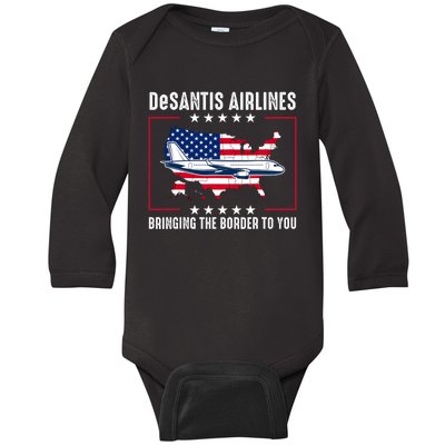 DeSantis Airlines American US Flag Baby Long Sleeve Bodysuit