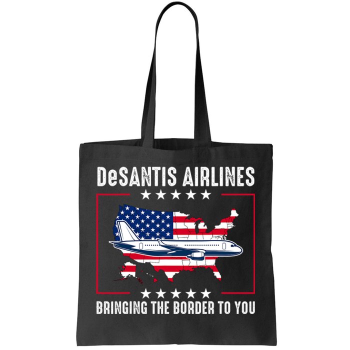 DeSantis Airlines American US Flag Tote Bag