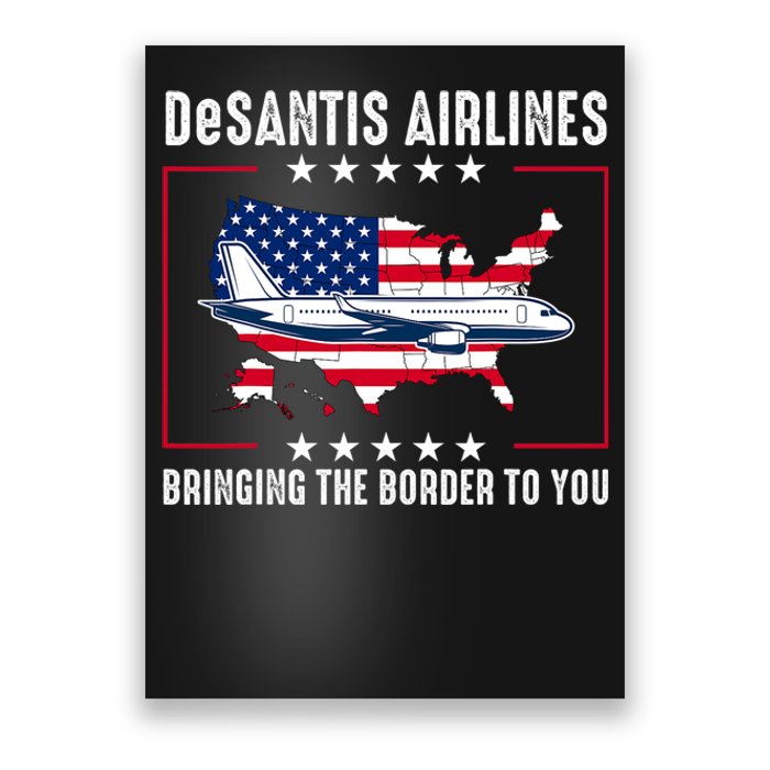 DeSantis Airlines American US Flag Poster