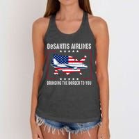 DeSantis Airlines American US Flag Women's Knotted Racerback Tank