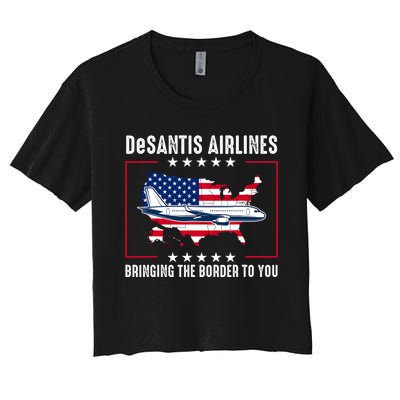 DeSantis Airlines American US Flag Women's Crop Top Tee