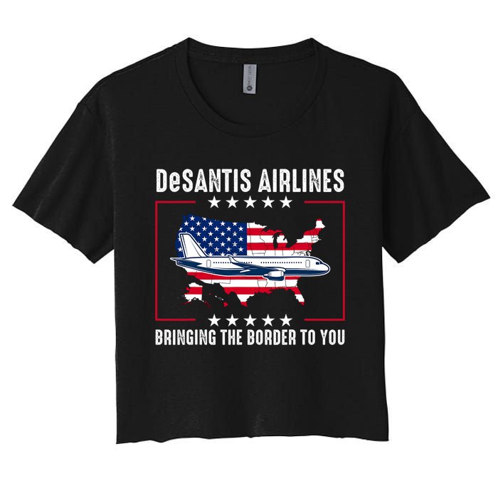 DeSantis Airlines American US Flag Women's Crop Top Tee