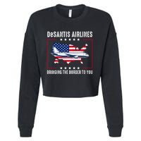 DeSantis Airlines American US Flag Cropped Pullover Crew