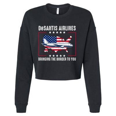 DeSantis Airlines American US Flag Cropped Pullover Crew