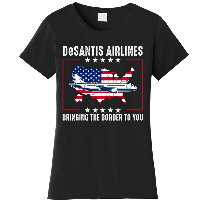 DeSantis Airlines American US Flag Women's T-Shirt