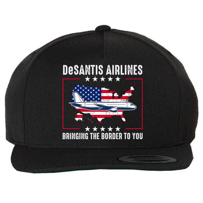 DeSantis Airlines American US Flag Wool Snapback Cap