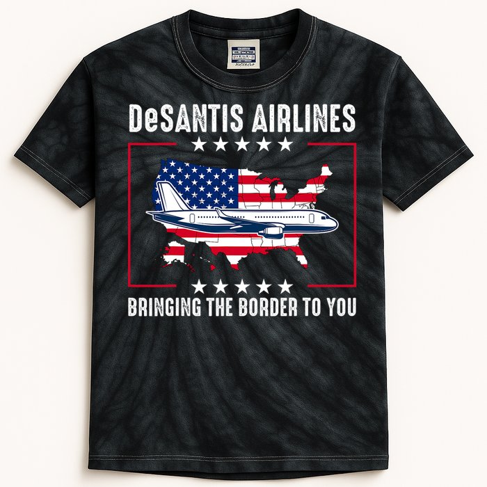 DeSantis Airlines American US Flag Kids Tie-Dye T-Shirt