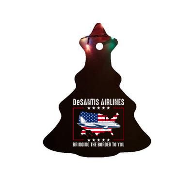 DeSantis Airlines American US Flag Ceramic Tree Ornament