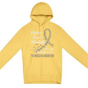 Dyslexia Awareness Ability See World Unique Not Disability Meaningful Gift Premium Pullover Hoodie