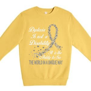 Dyslexia Awareness Ability See World Unique Not Disability Meaningful Gift Premium Crewneck Sweatshirt