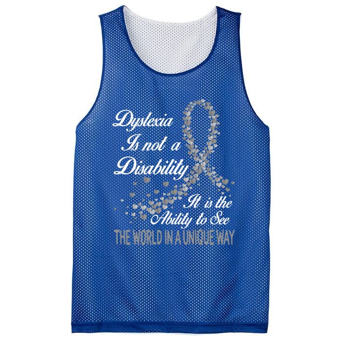 Dyslexia Awareness Ability See World Unique Not Disability Meaningful Gift Mesh Reversible Basketball Jersey Tank