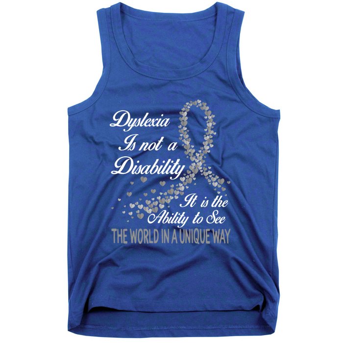 Dyslexia Awareness Ability See World Unique Not Disability Meaningful Gift Tank Top