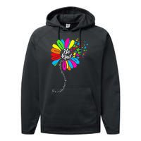 Dandelion Autism Awareness Be Kind Puzzle Mom Support Performance Fleece Hoodie