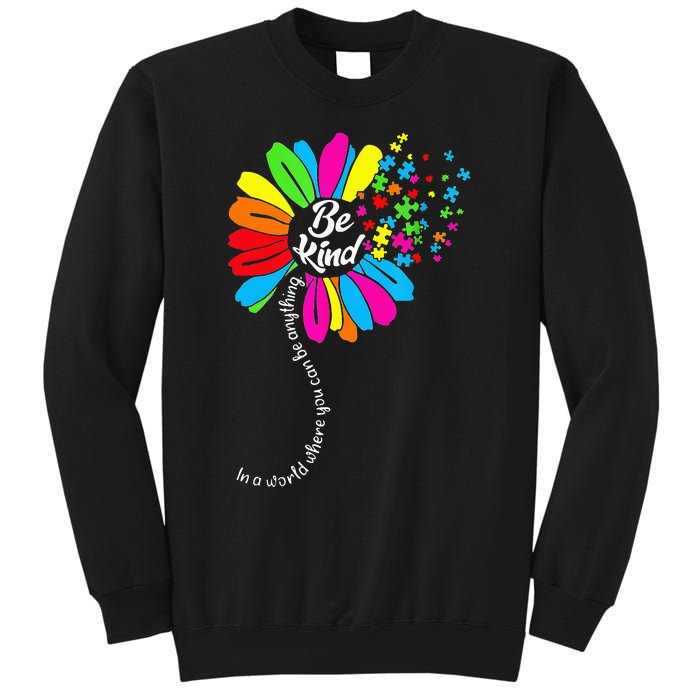 Dandelion Autism Awareness Be Kind Puzzle Mom Support Sweatshirt