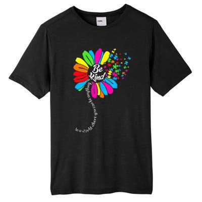 Dandelion Autism Awareness Be Kind Puzzle Mom Support Tall Fusion ChromaSoft Performance T-Shirt