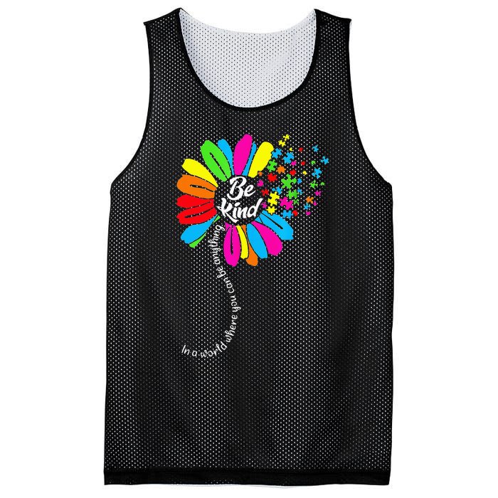 Dandelion Autism Awareness Be Kind Puzzle Mom Support Mesh Reversible Basketball Jersey Tank