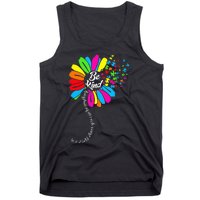 Dandelion Autism Awareness Be Kind Puzzle Mom Support Tank Top