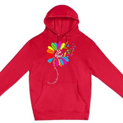 Dandelion Autism Awareness Be Kind Puzzle Mom Support Premium Pullover Hoodie