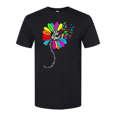 Dandelion Autism Awareness Be Kind Puzzle Mom Support Softstyle CVC T-Shirt