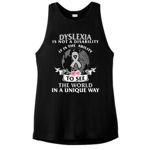 Dyslexia Awareness Ability See World Unique Not Disability Gift Ladies PosiCharge Tri-Blend Wicking Tank