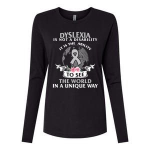 Dyslexia Awareness Ability See World Unique Not Disability Gift Womens Cotton Relaxed Long Sleeve T-Shirt