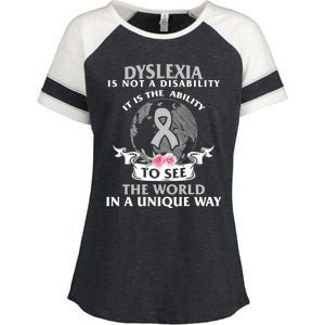 Dyslexia Awareness Ability See World Unique Not Disability Gift Enza Ladies Jersey Colorblock Tee