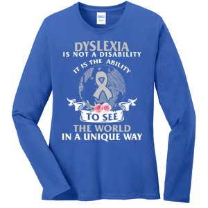 Dyslexia Awareness Ability See World Unique Not Disability Gift Ladies Long Sleeve Shirt