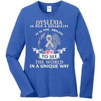 Dyslexia Awareness Ability See World Unique Not Disability Gift Ladies Long Sleeve Shirt