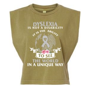 Dyslexia Awareness Ability See World Unique Not Disability Gift Garment-Dyed Women's Muscle Tee