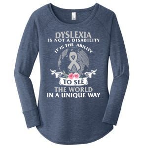 Dyslexia Awareness Ability See World Unique Not Disability Gift Women's Perfect Tri Tunic Long Sleeve Shirt