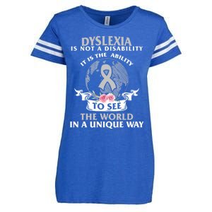 Dyslexia Awareness Ability See World Unique Not Disability Gift Enza Ladies Jersey Football T-Shirt