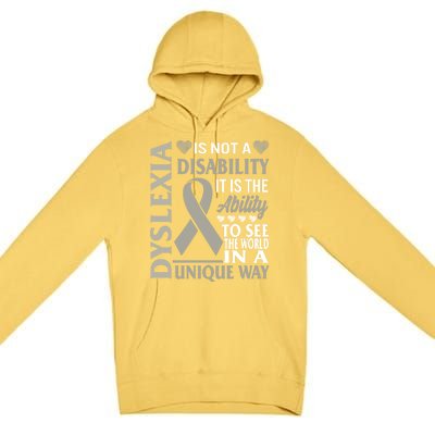 Dyslexia Awareness Ability See World Unique Not Disability Gift Premium Pullover Hoodie