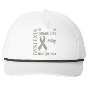 Dyslexia Awareness Ability See World Unique Not Disability Gift Snapback Five-Panel Rope Hat