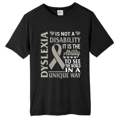 Dyslexia Awareness Ability See World Unique Not Disability Gift Tall Fusion ChromaSoft Performance T-Shirt