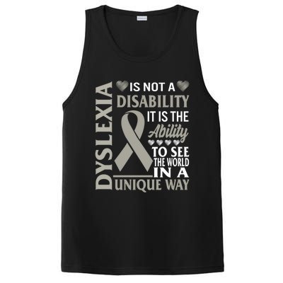 Dyslexia Awareness Ability See World Unique Not Disability Gift PosiCharge Competitor Tank