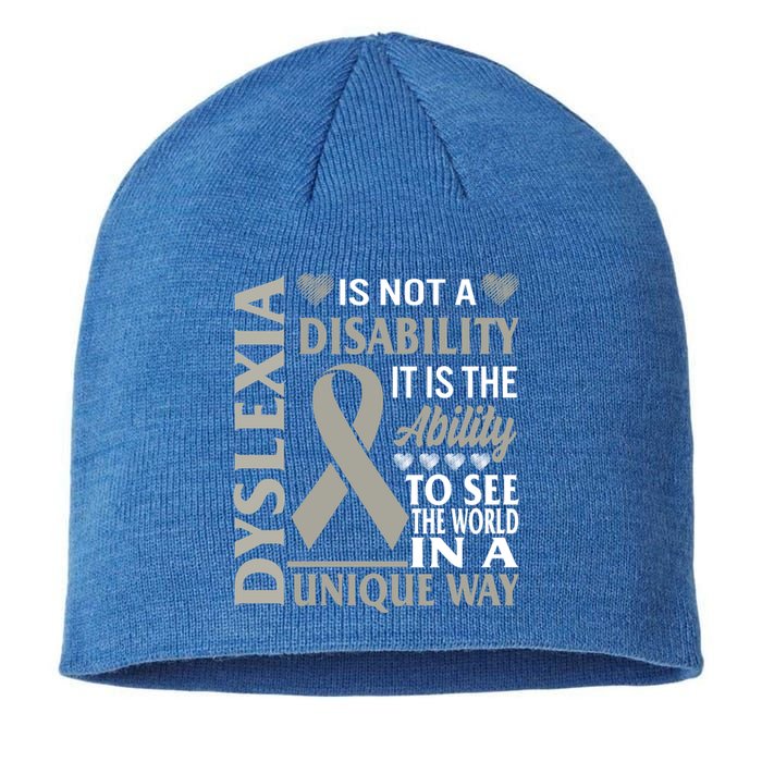 Dyslexia Awareness Ability See World Unique Not Disability Gift Sustainable Beanie